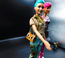 blue pink fashion doll side
